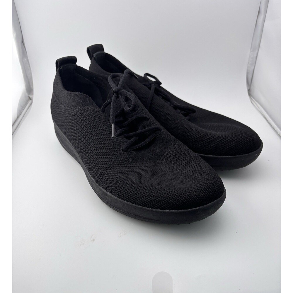 Fitflop F-Sporty Uberknit Black Sneakers Lace-Up Shoes Comfort Orthotic Size 9